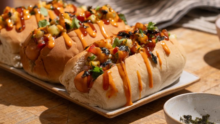 Hawaiian-Inspired Hot Dogs with Pineapple Relish Recipe