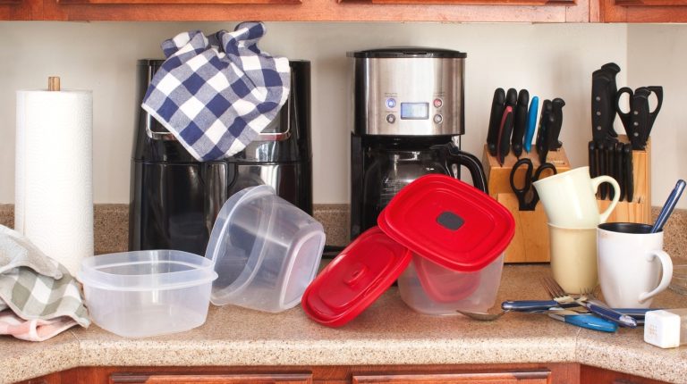 The Easy and Affordable Dollar Tree Trick for Extra Kitchen Counter Storage