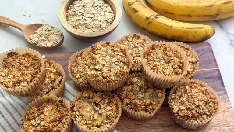 Enjoy a Sweet and Nutritious Breakfast with This 3-Ingredient Banana Oatmeal Muffins Recipe