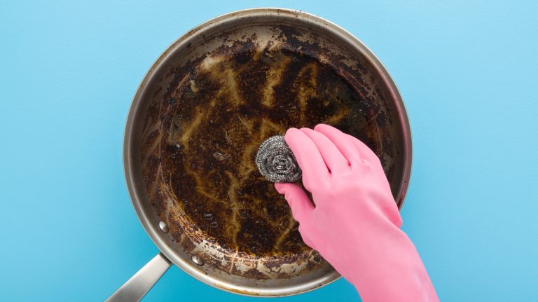 Using a Steel Sponge to Achieve the Shiniest Pots and Pans