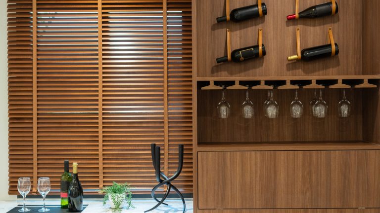 Transform Blank and Boring Kitchen Cabinet Sides with Your Wine Collection